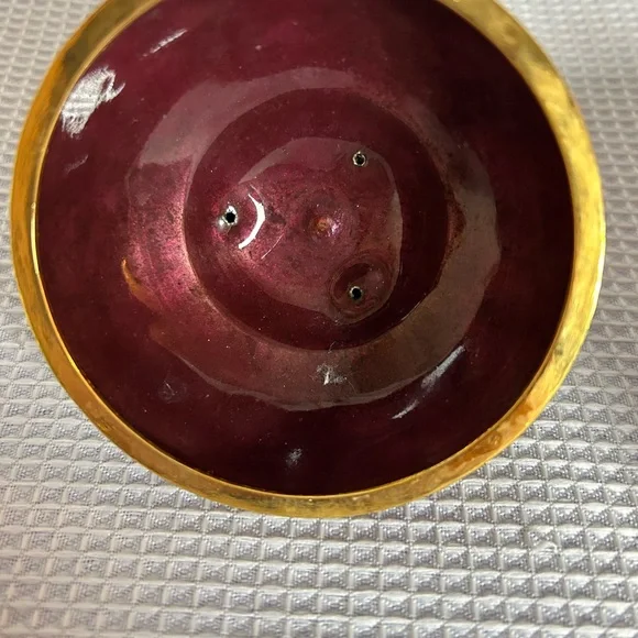 Vintage Cloisonné red rose trinket box - Picture 7 of 8